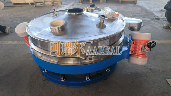 Roestvrij staal 400mm~2100mm 1~2 dekken Low Profile Flow Through Inline Vibrating Control Sieve Vibro Sieve voor chocoladepoeder met dubbele motoren