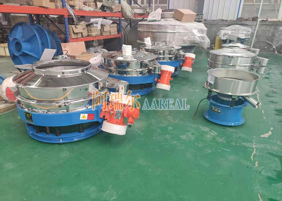 Roestvrij staal 1200 mm enkel dek Titaniumdioxide Flow-through Vibrating Sieve voor Titaniumdioxide gespoten met Teflon binnenin