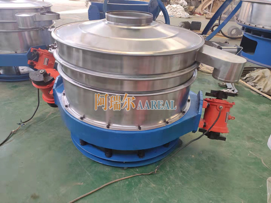 Roestvrij staal 1200 mm enkel dek Titaniumdioxide Flow-through Vibrating Sieve voor Titaniumdioxide gespoten met Teflon binnenin