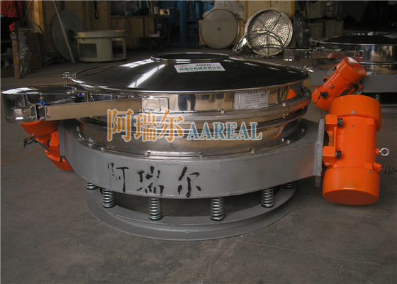 Roestvrij staal 1200 mm enkel dek Titaniumdioxide Flow-through Vibrating Sieve voor Titaniumdioxide gespoten met Teflon binnenin